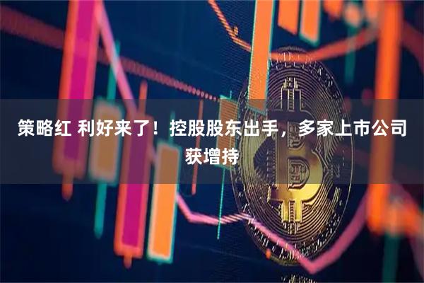 策略红 利好来了！控股股东出手，多家上市公司获增持