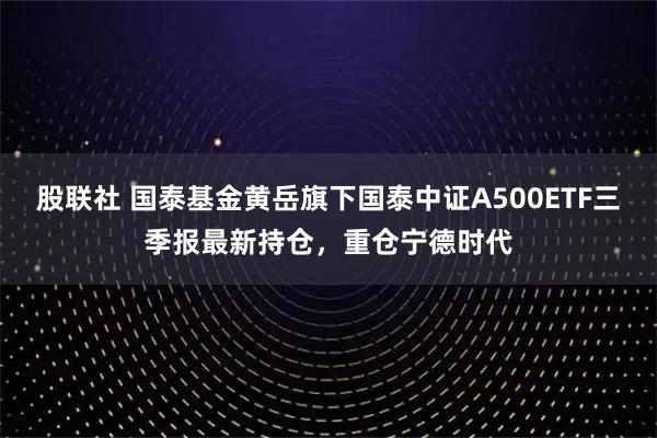 股联社 国泰基金黄岳旗下国泰中证A500ETF三季报最新持仓，重仓宁德时代